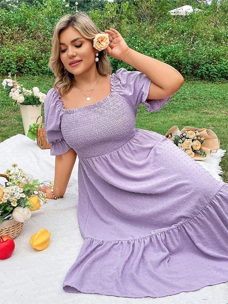 Vela Ruffle Hem Midi Dress