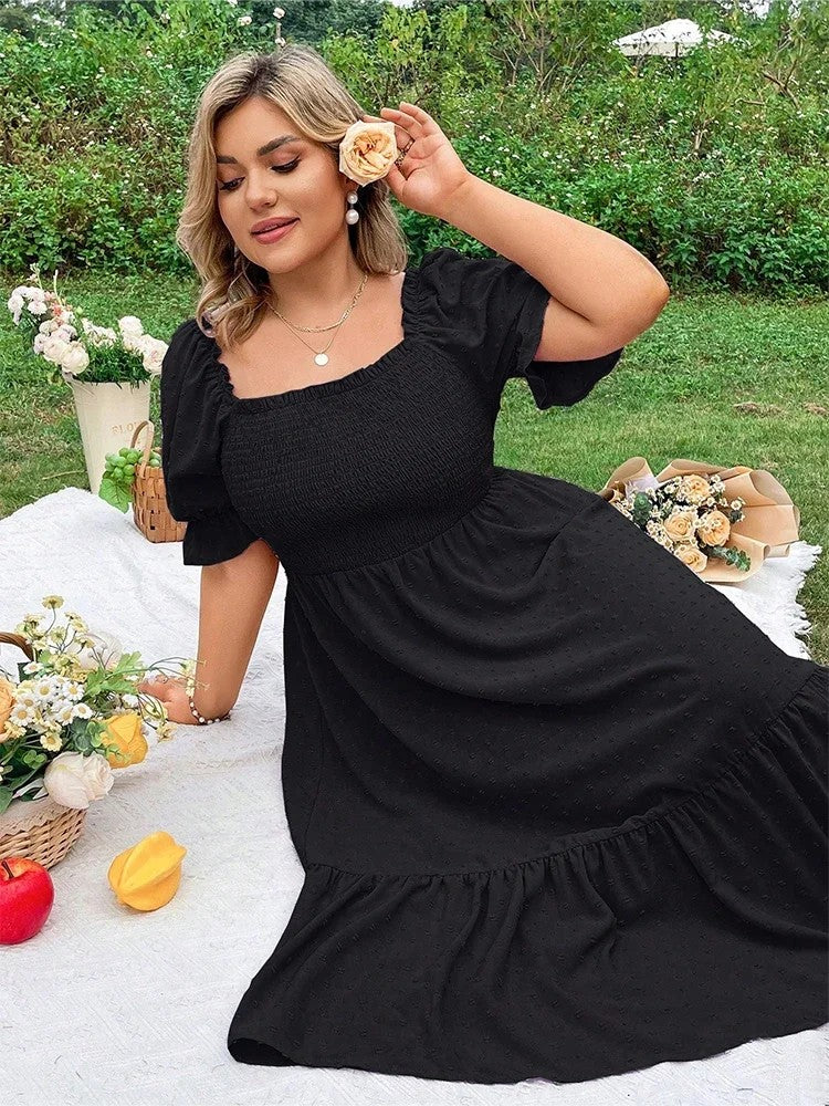 Vela Ruffle Hem Midi Dress