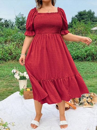 Vela Ruffle Hem Midi Dress