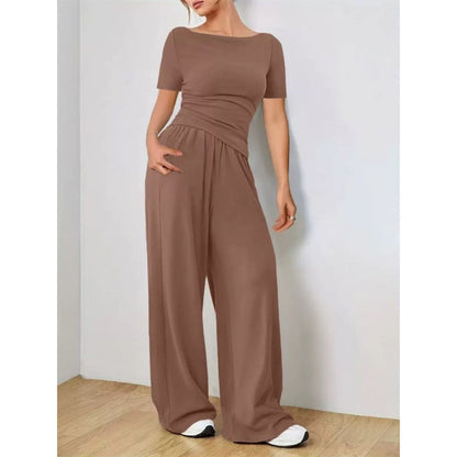Vela Wide Leg Set - Khaki