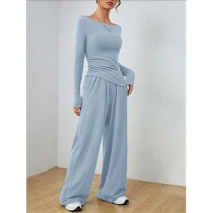 Vela Wide Leg Set - Sky Blue