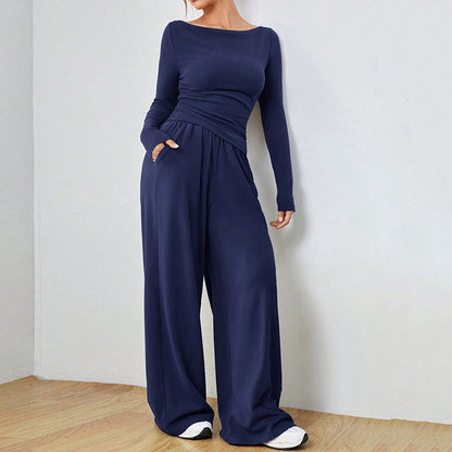 Vela Wide Leg Set - Navy
