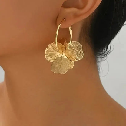 Vellore Golden Flower Hoops