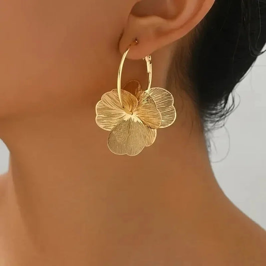 Vellore Golden Flower Hoops