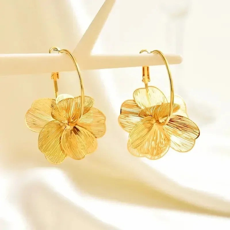 Vellore Golden Flower Hoops