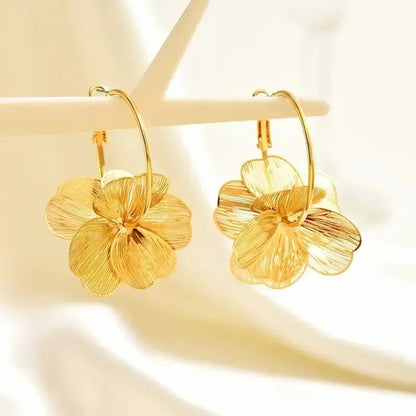 Vellore Golden Flower Hoops