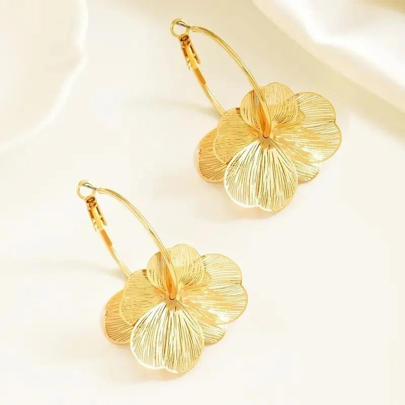 Vellore Golden Flower Hoops