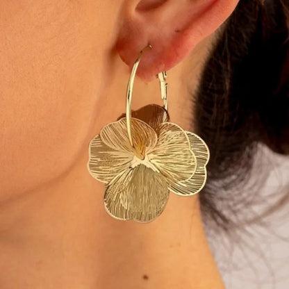 Vellore Golden Flower Hoops