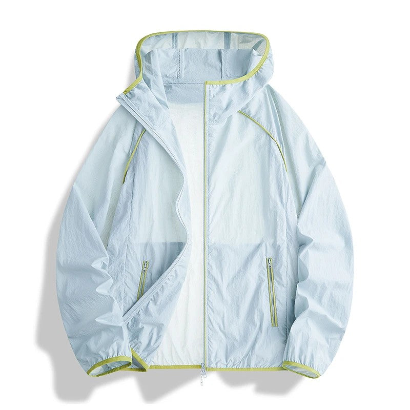 Velocity Lightweight Sun Jacket - Sky Trim Yellow