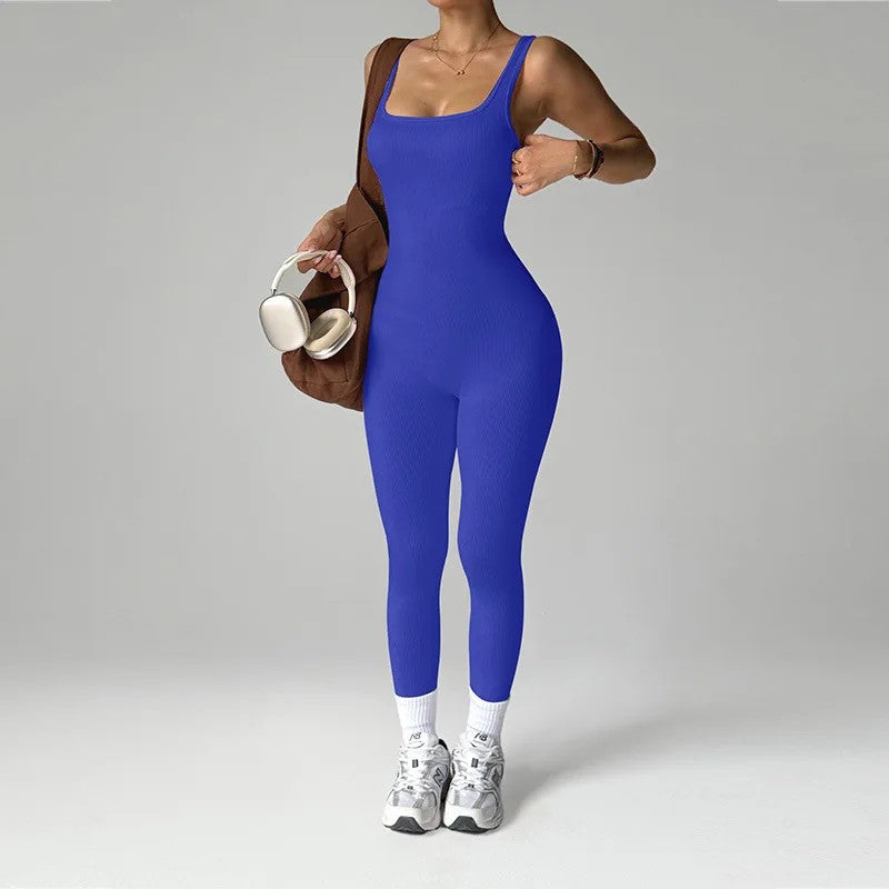 Velocity Ribbed Knit Jumpsuit - Horizon Blue