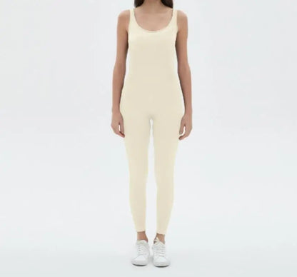 Velocity Ribbed Knit Jumpsuit - Ivory