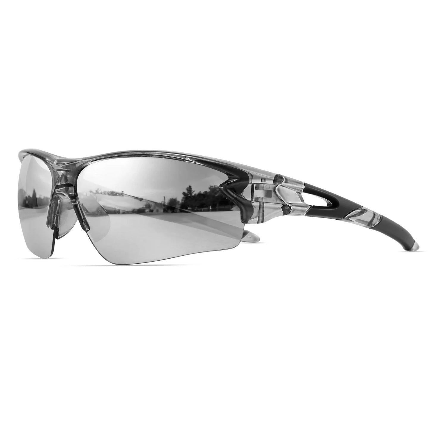 Velocity Wraparound Sports Sunglasses - Camo Silver