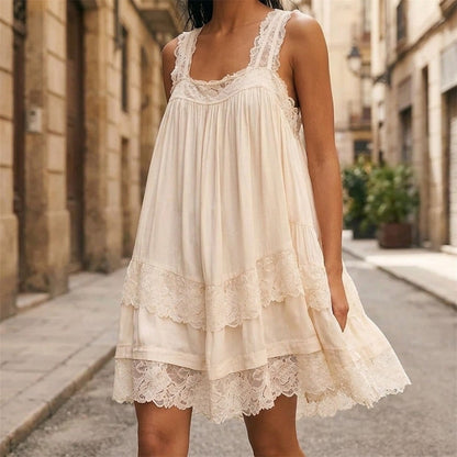 Vence Lace Tiered Mini Dress