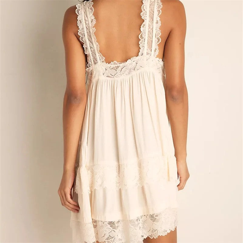 Vence Lace Tiered Mini Dress