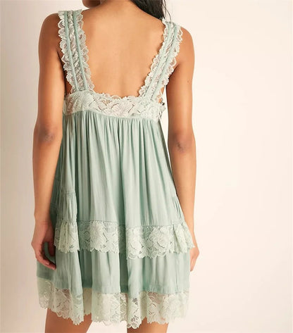 Vence Lace Tiered Mini Dress