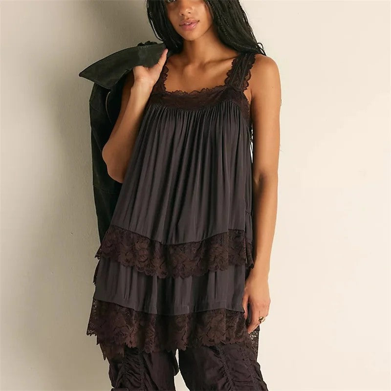 Vence Lace Tiered Mini Dress
