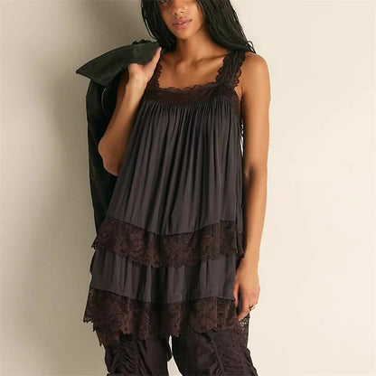 Vence Lace Tiered Mini Dress