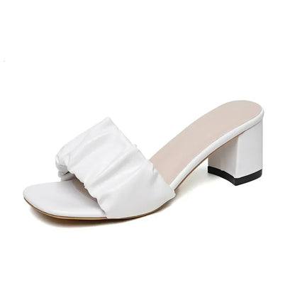 Vendome Pleated Square Toe Sandals