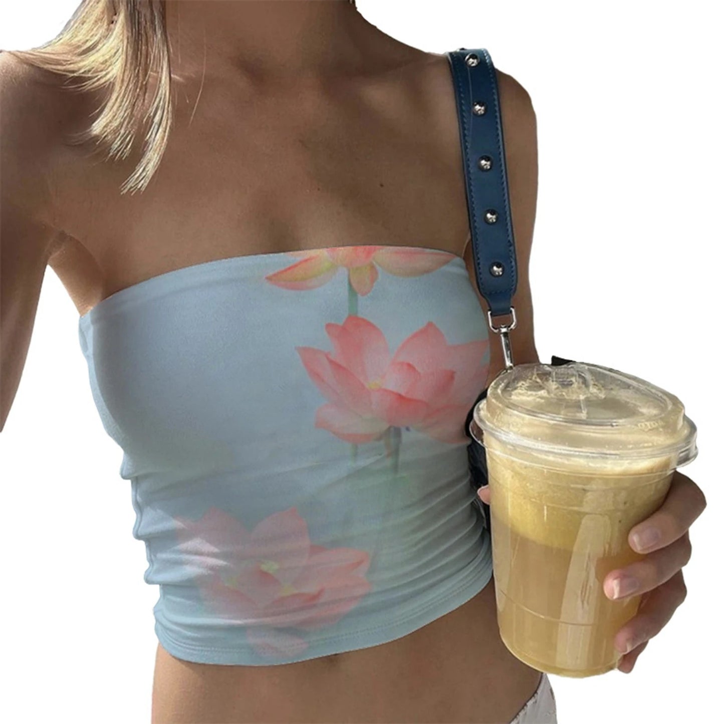 Verano Floral Tube Top - Azure