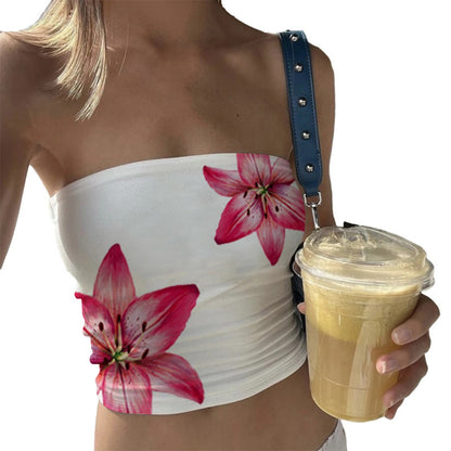 Verano Floral Tube Top - Crimson