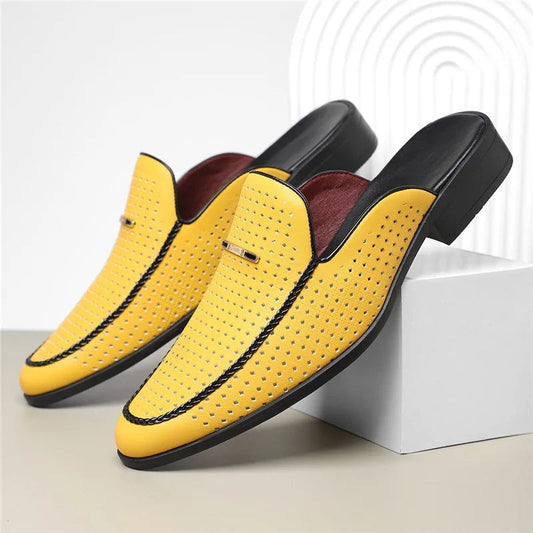 Verano Leather Slides - Electric Green