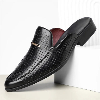 Verano Leather Slides - Noir