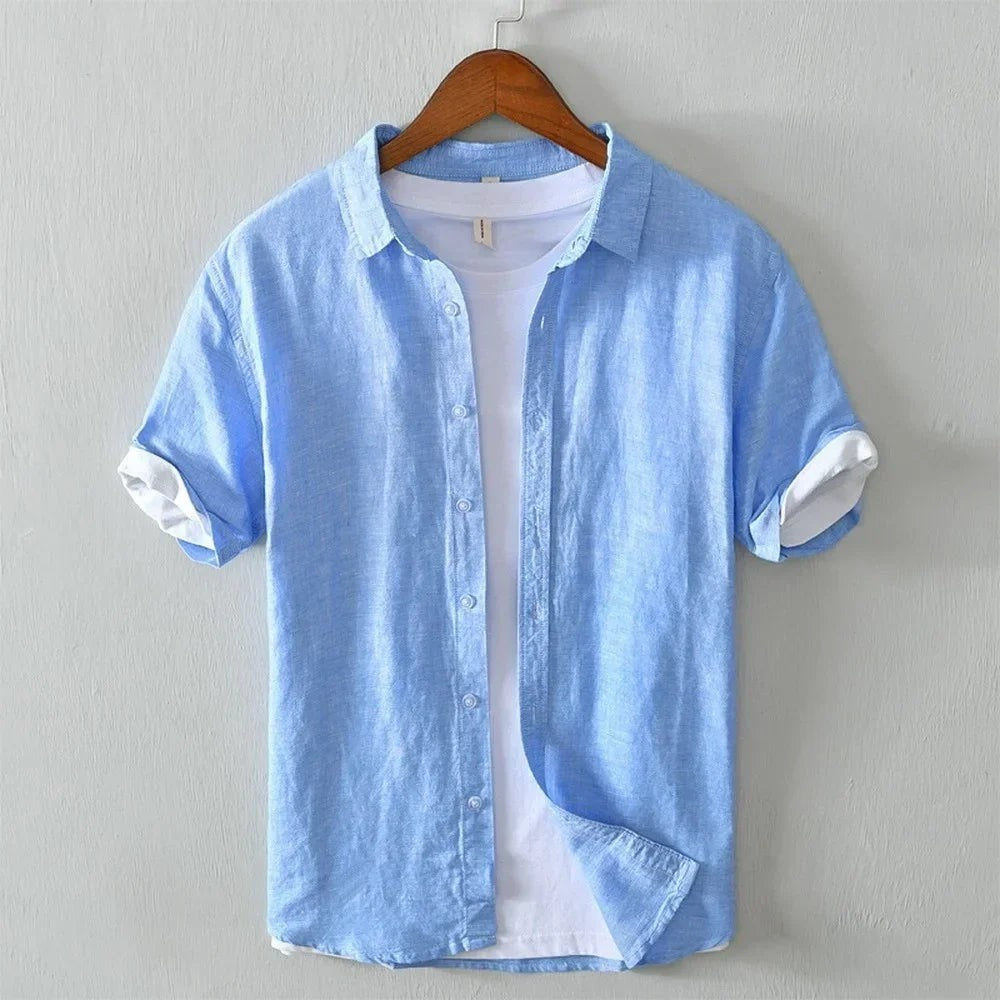Verano Linen Shirt - Sky Blue
