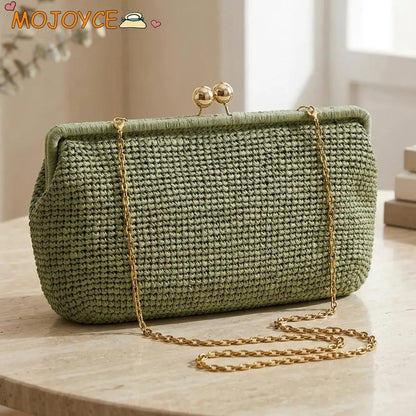 Verden Straw Shell Clutch