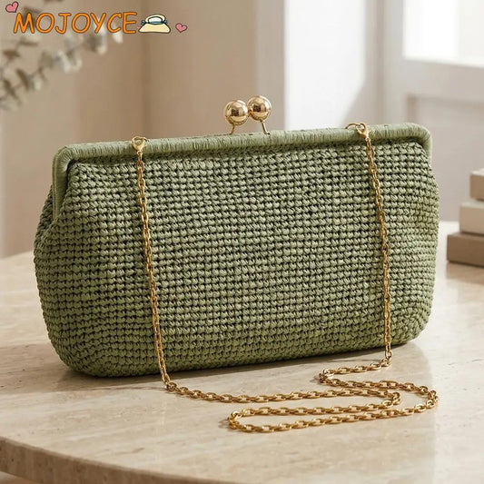 Verden Straw Shell Clutch