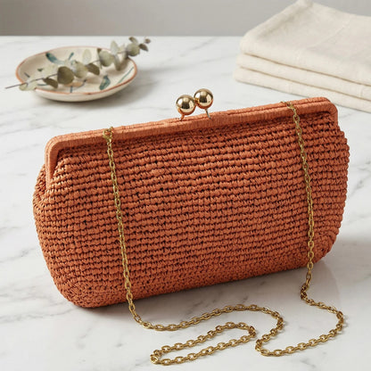Verden Straw Shell Clutch