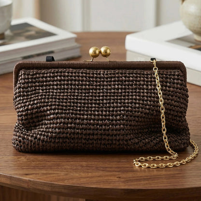 Verden Straw Shell Clutch