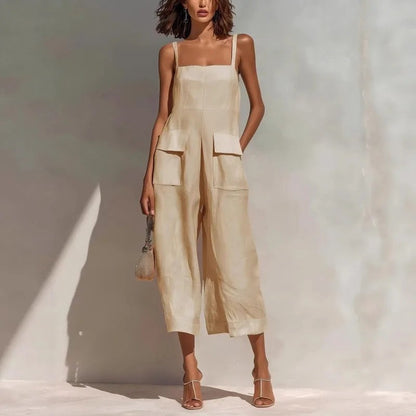 Verden Linen Jumpsuit - Apricot