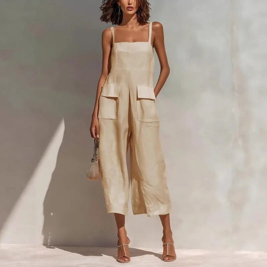 Verden Linen Jumpsuit - Apricot