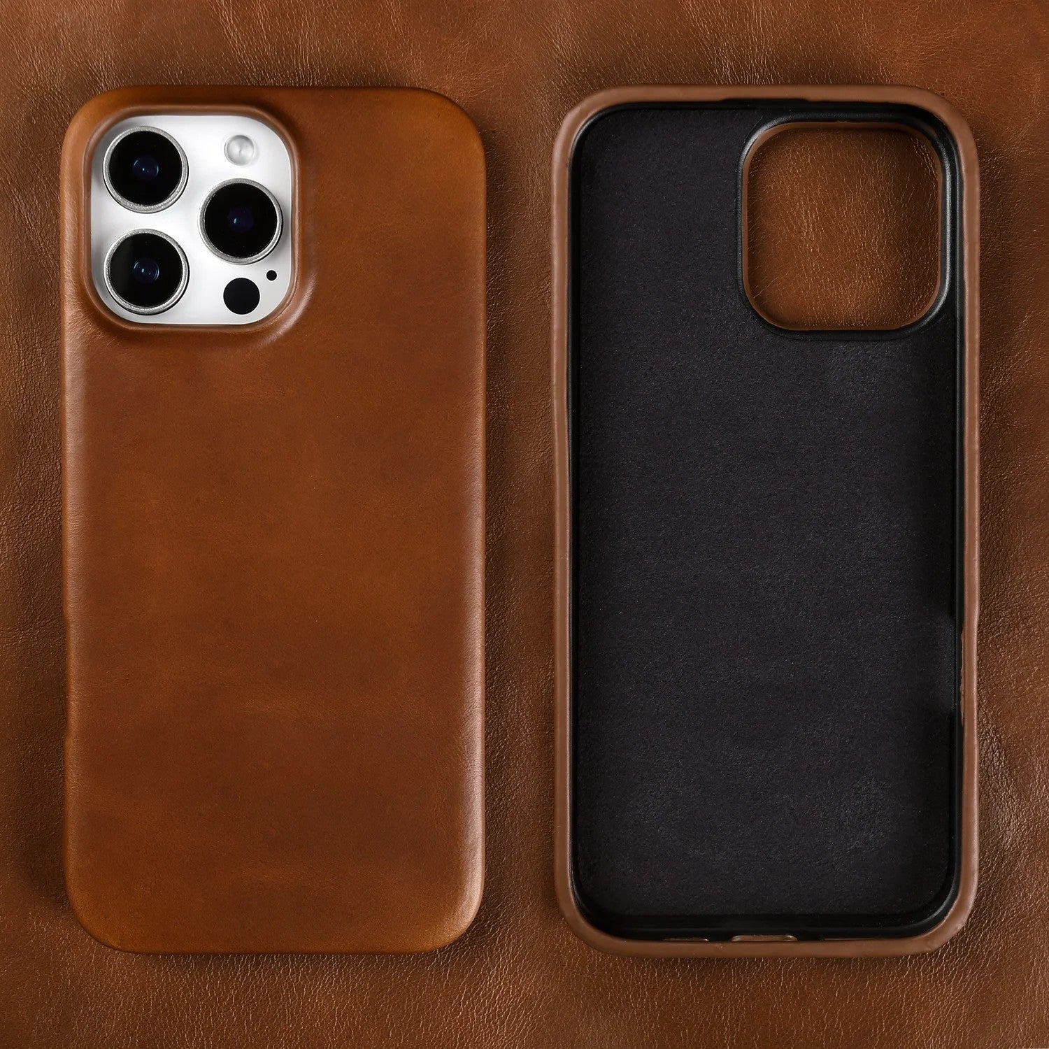 Verdon Genuine Leather Case - Cognac Brown