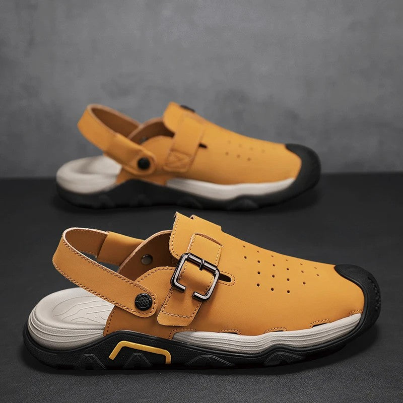 Verdon Leather Men's Sandals - Yellow