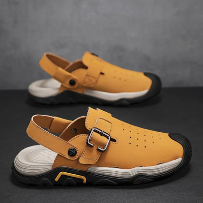 Verdon Leather Men's Sandals - Yellow