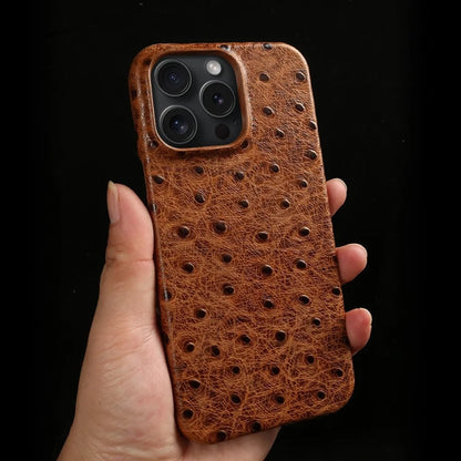 Verdon Ostrich Genuine Leather iPhone Case
