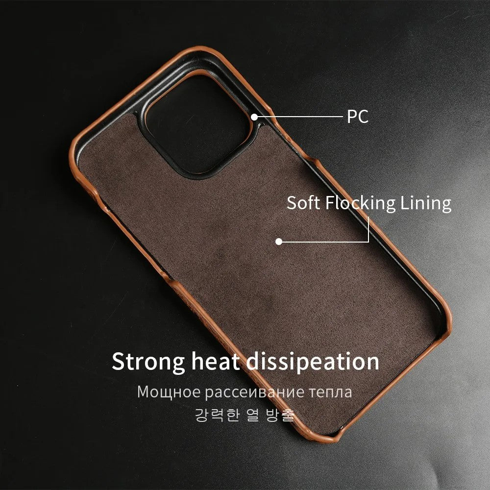 Verdon Ostrich Genuine Leather iPhone Case