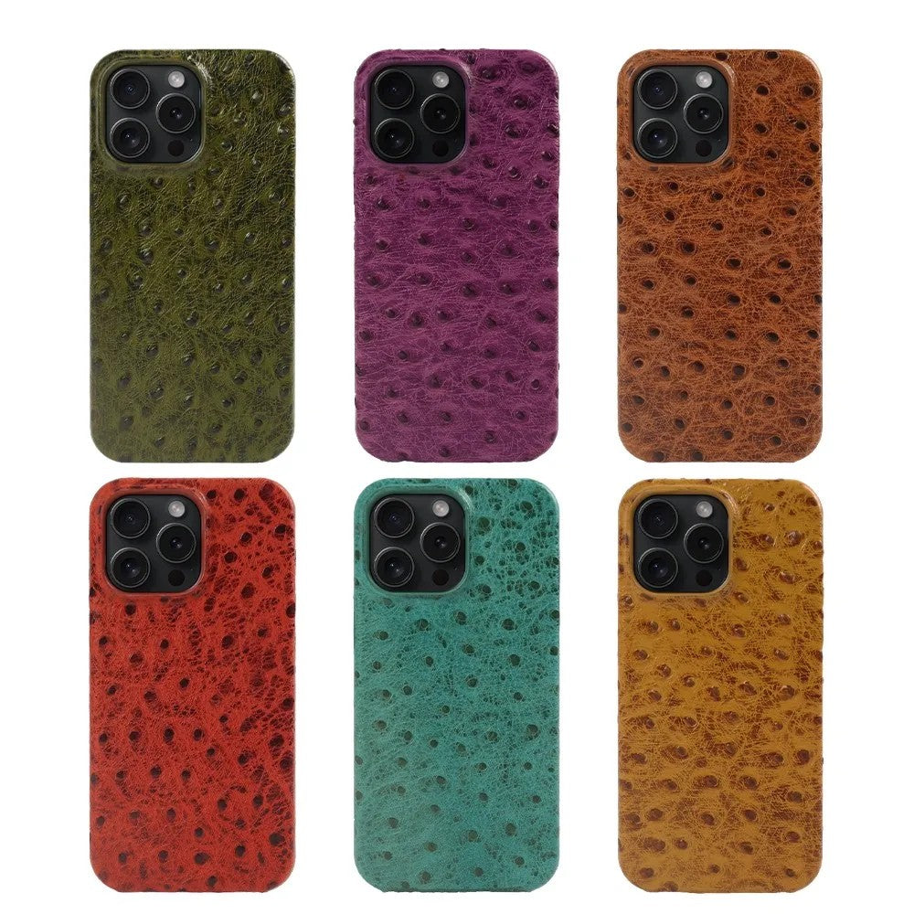 Verdon Ostrich Genuine Leather iPhone Case