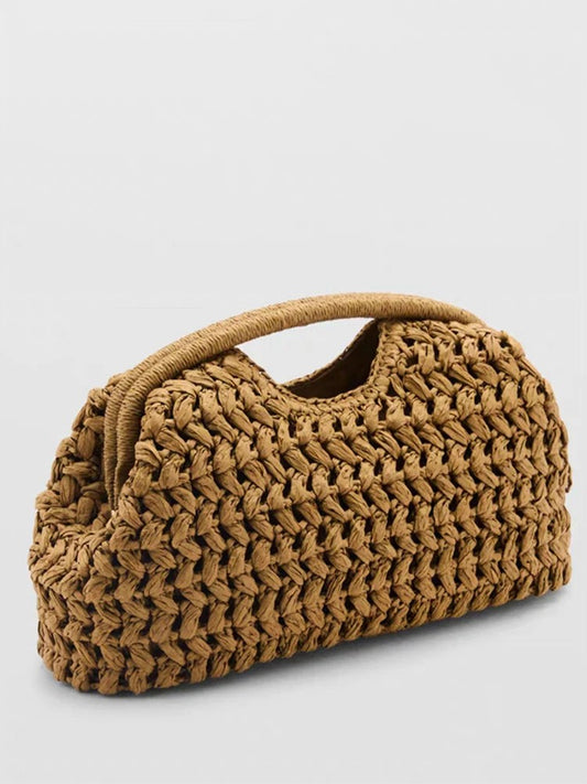 Veria Straw Snap Clutch