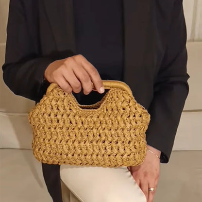 Veria Straw Snap Clutch