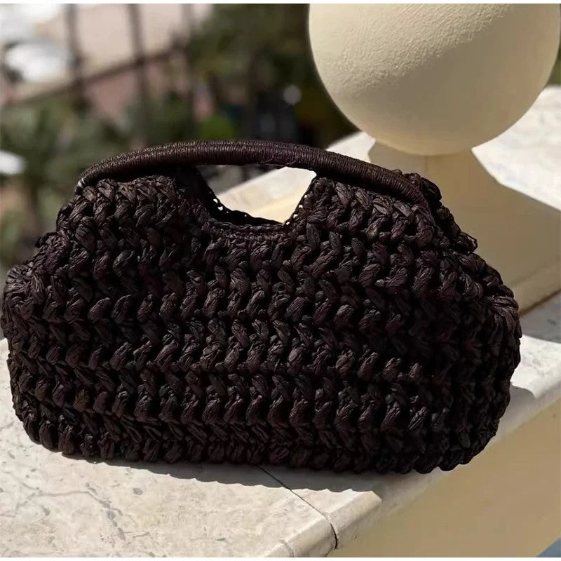 Veria Straw Snap Clutch