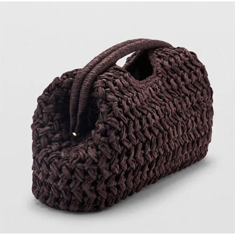 Veria Straw Snap Clutch