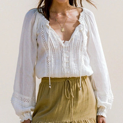 Veria Cotton Lantern Blouse