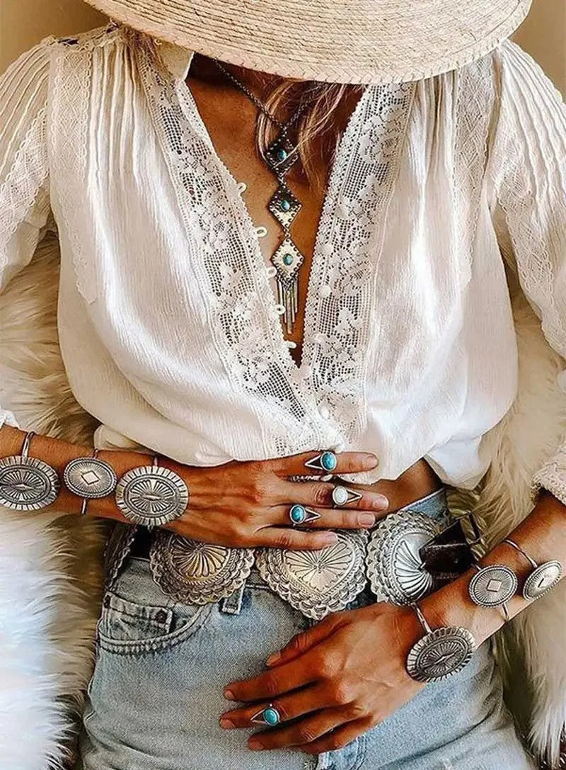 Veria Cotton Lantern Blouse
