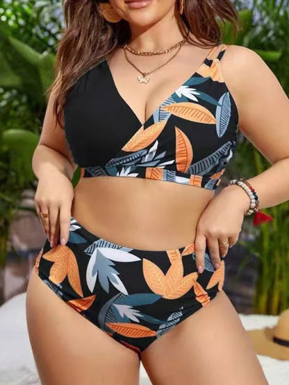 Veria Printed High-Waist Bikini - Black