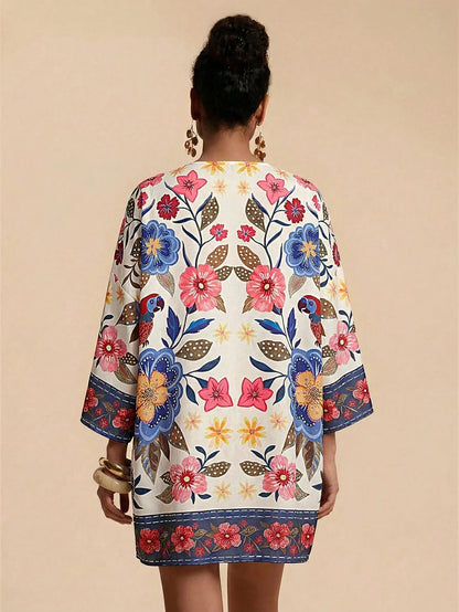 Veridian Floral Kimono Cover Up