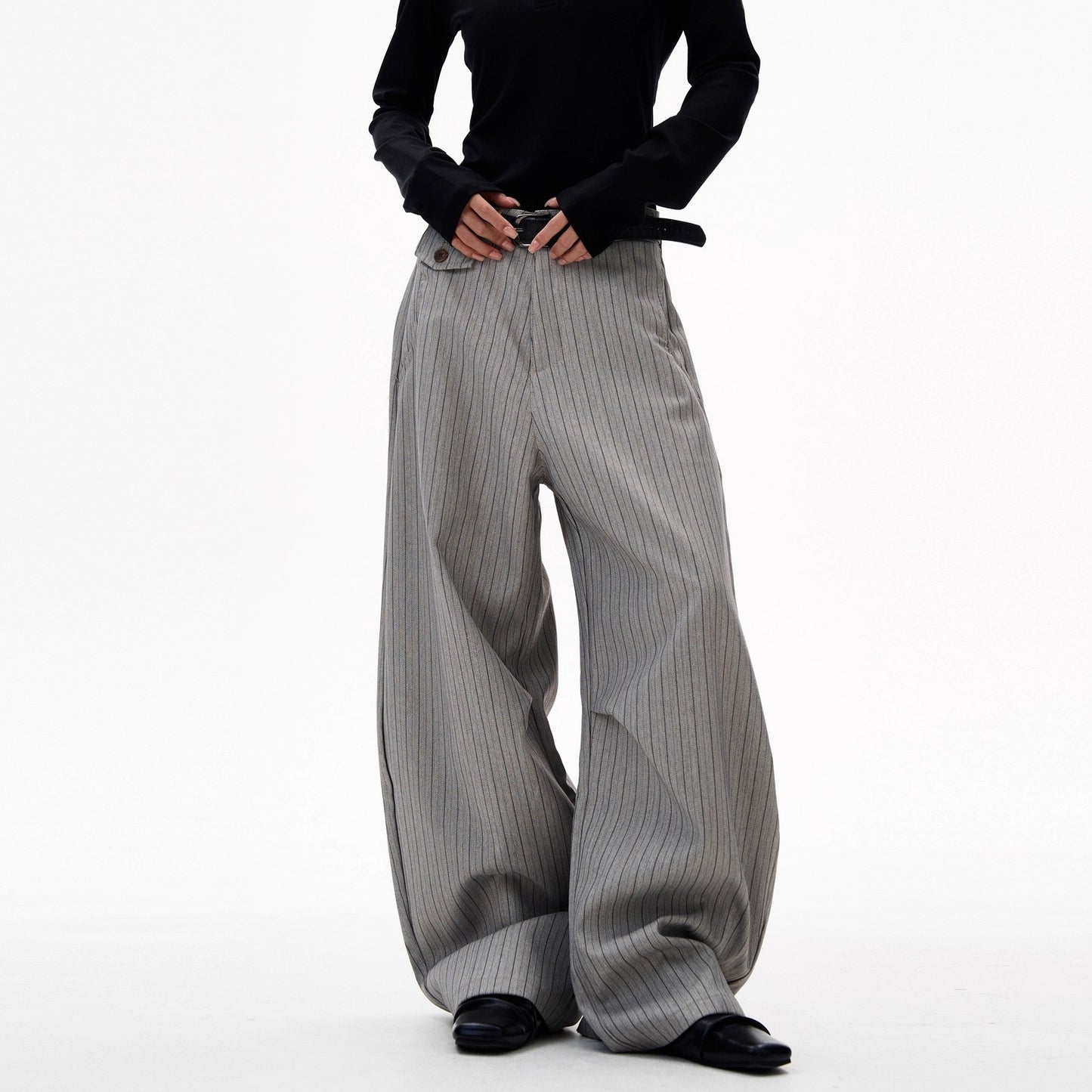 Verona Striped Draped Trousers