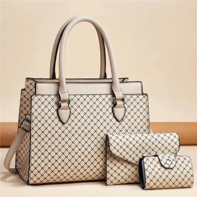 Verona Color Block Handbag - Cream