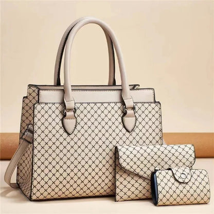 Verona Color Block Handbag - Cream